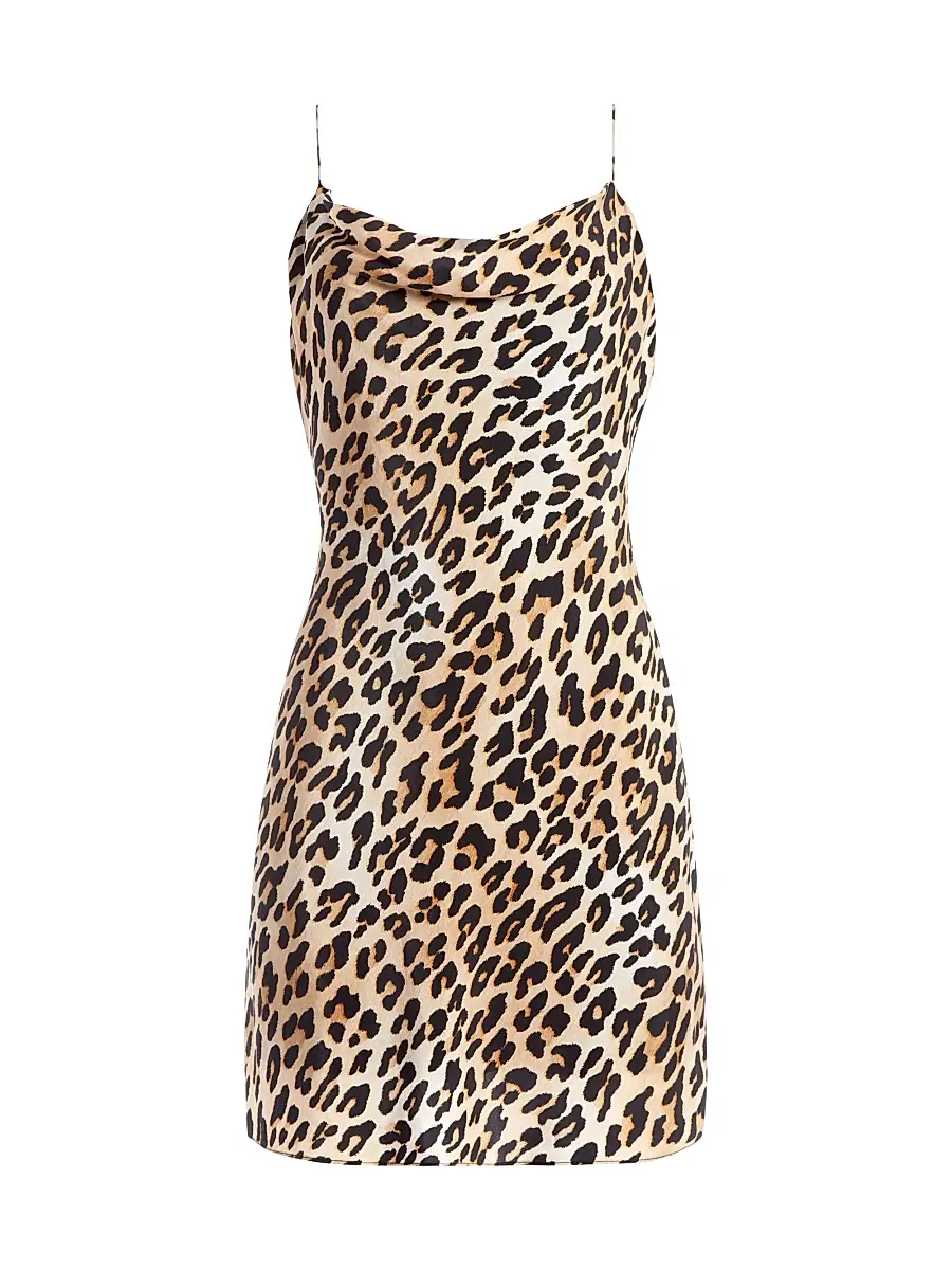 Alice + Olivia Women's Harmony Leopard Draped Slip Mini Dress - Leopard Multi - Size 8 | Image 1 Alice + Olivia Women's Harmony Leopard Draped Slip Mini Dress - Leopard Multi - Size 8 | Image 1