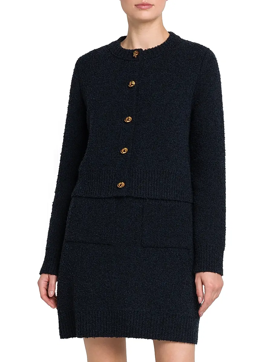 Bottega Veneta Women's Bouclé Knit Crewneck Cardigan | Thumbnail 3 Bottega Veneta Women's Bouclé Knit Crewneck Cardigan | Thumbnail 3