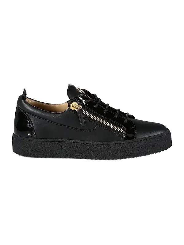 Men's Briel Side Zip Leather Low-Top Sneakers Men's Briel Side Zip Leather Low-Top Sneakers