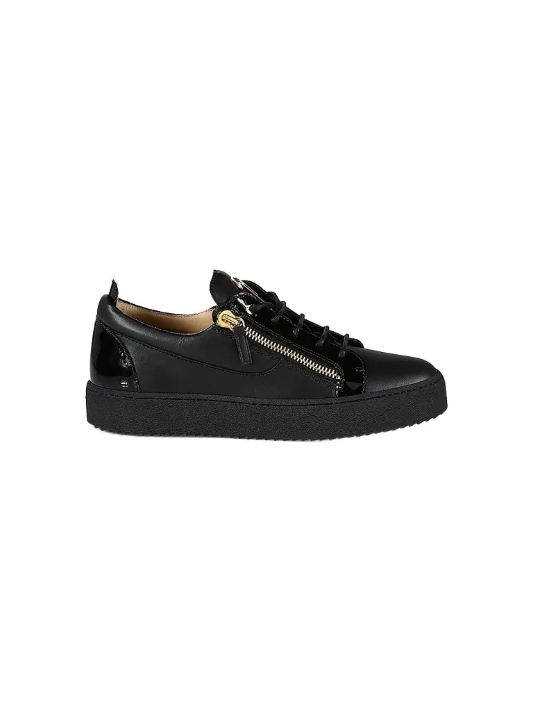 Giuseppe Zanotti Men's Briel Side Zip Leather Low-Top Sneakers | Image 1 Giuseppe Zanotti Men's Briel Side Zip Leather Low-Top Sneakers | Image 1