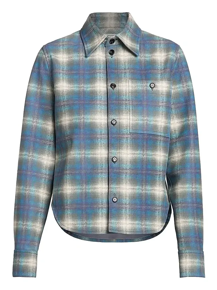 Bottega Veneta Women's Plaid Leather Shirt