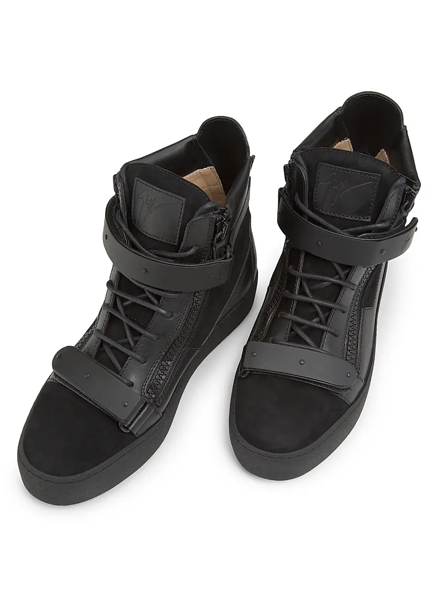 Giuseppe Zanotti Men's Ru50040 Leather High-Top Sneakers | Thumbnail 4 Giuseppe Zanotti Men's Ru50040 Leather High-Top Sneakers | Thumbnail 4