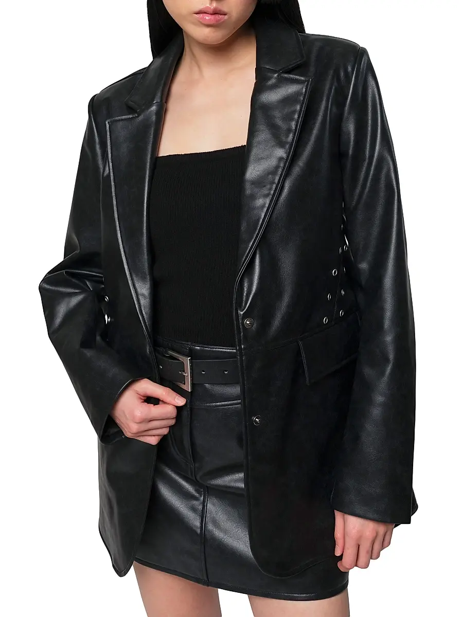 Apparis Women's Kelan Faux Leather Blazer | Thumbnail 5 Apparis Women's Kelan Faux Leather Blazer | Thumbnail 5