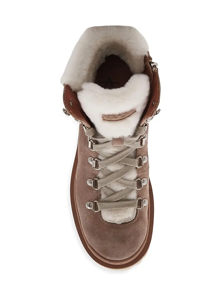 Aquatalia Women's Coralie 40MM Suede & Shearling Booties - Taupe | Thumbnail 4 Aquatalia Women's Coralie 40MM Suede & Shearling Booties - Taupe | Thumbnail 4
