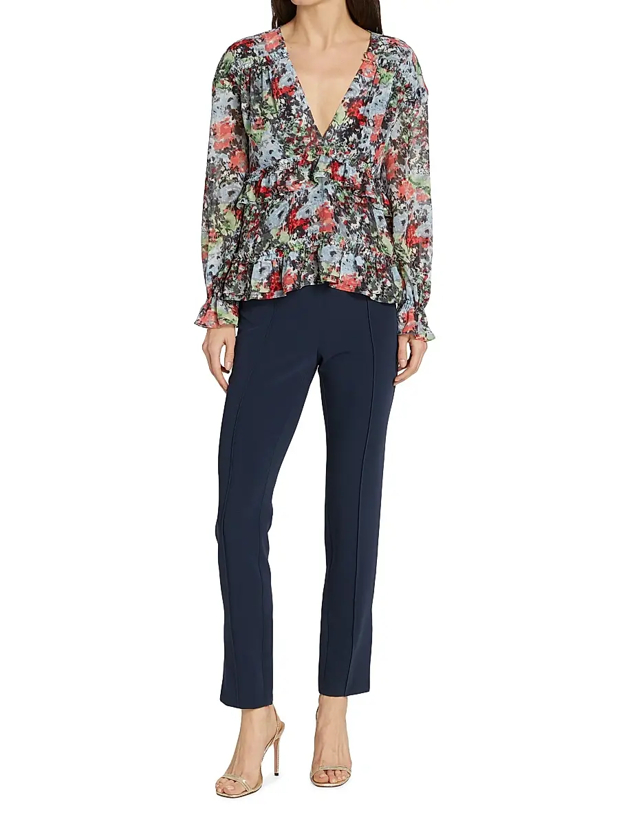 Cinq à Sept Women's Brianne Pintuck Crepe Pants | Thumbnail 2 Cinq à Sept Women's Brianne Pintuck Crepe Pants | Thumbnail 2
