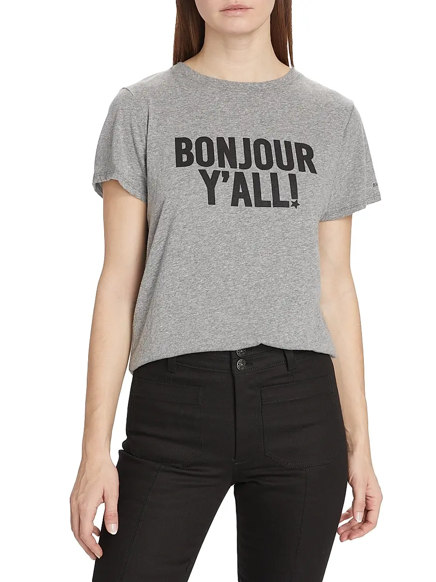 Cinq à Sept Women's Bonjour Y'all Graphic T-Shirt | Thumbnail 3 Cinq à Sept Women's Bonjour Y'all Graphic T-Shirt | Thumbnail 3