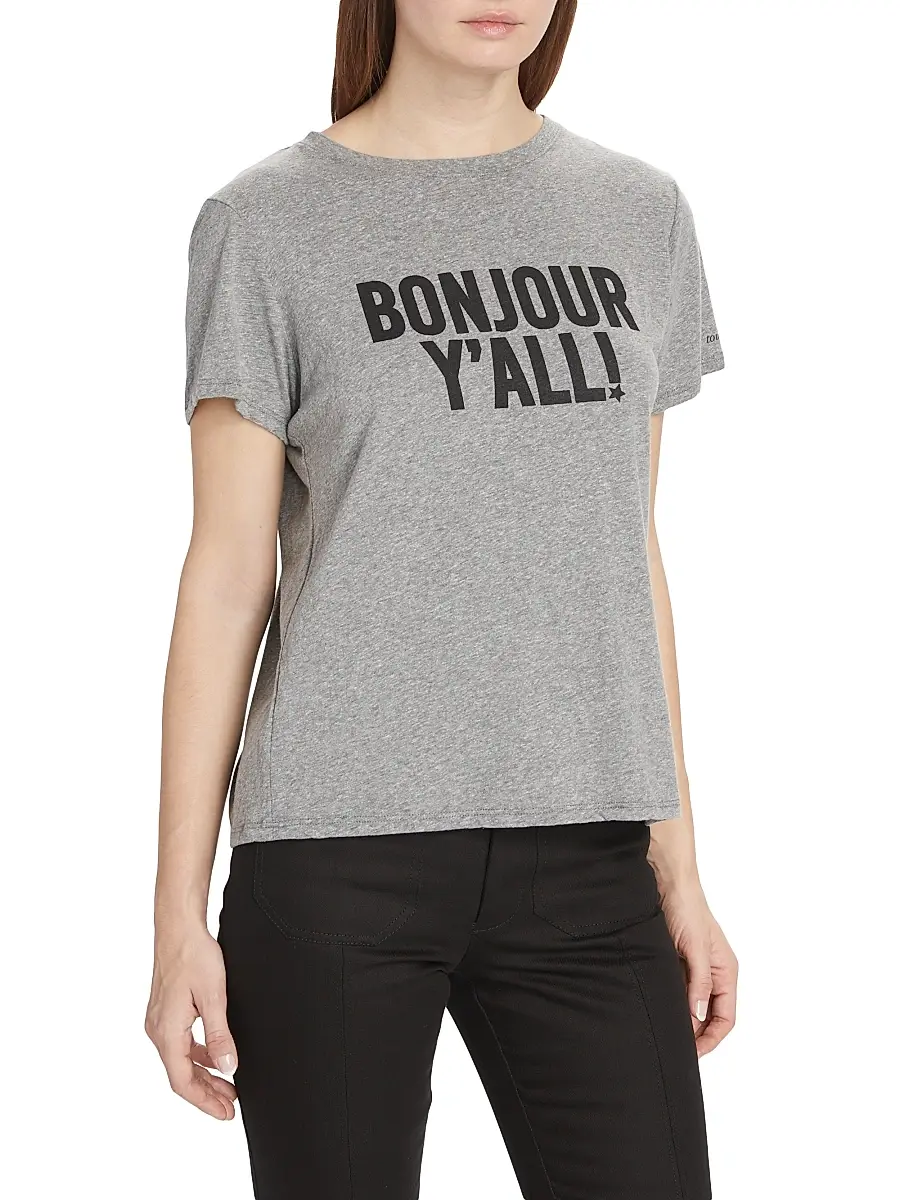 Cinq à Sept Women's Bonjour Y'all Graphic T-Shirt | Thumbnail 4 Cinq à Sept Women's Bonjour Y'all Graphic T-Shirt | Thumbnail 4