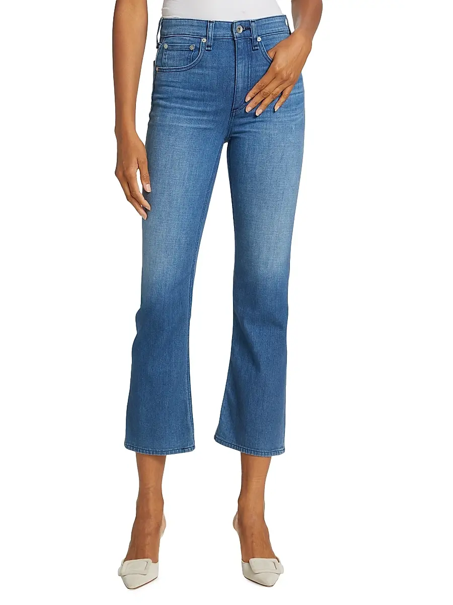rag & bone Women's Nina High-Rise Stretch Flare Ankle Jeans | Thumbnail 3