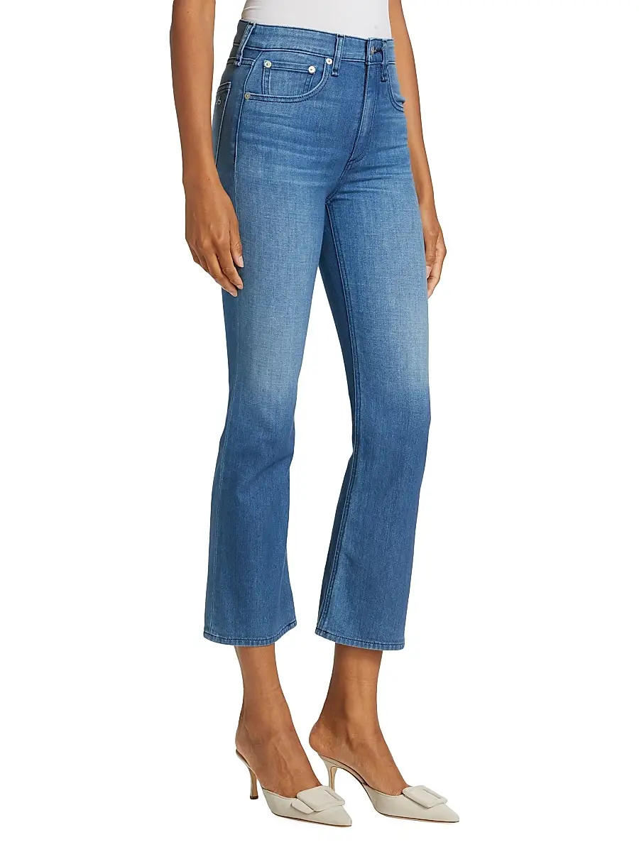 rag & bone Women's Nina High-Rise Stretch Flare Ankle Jeans | Thumbnail 4