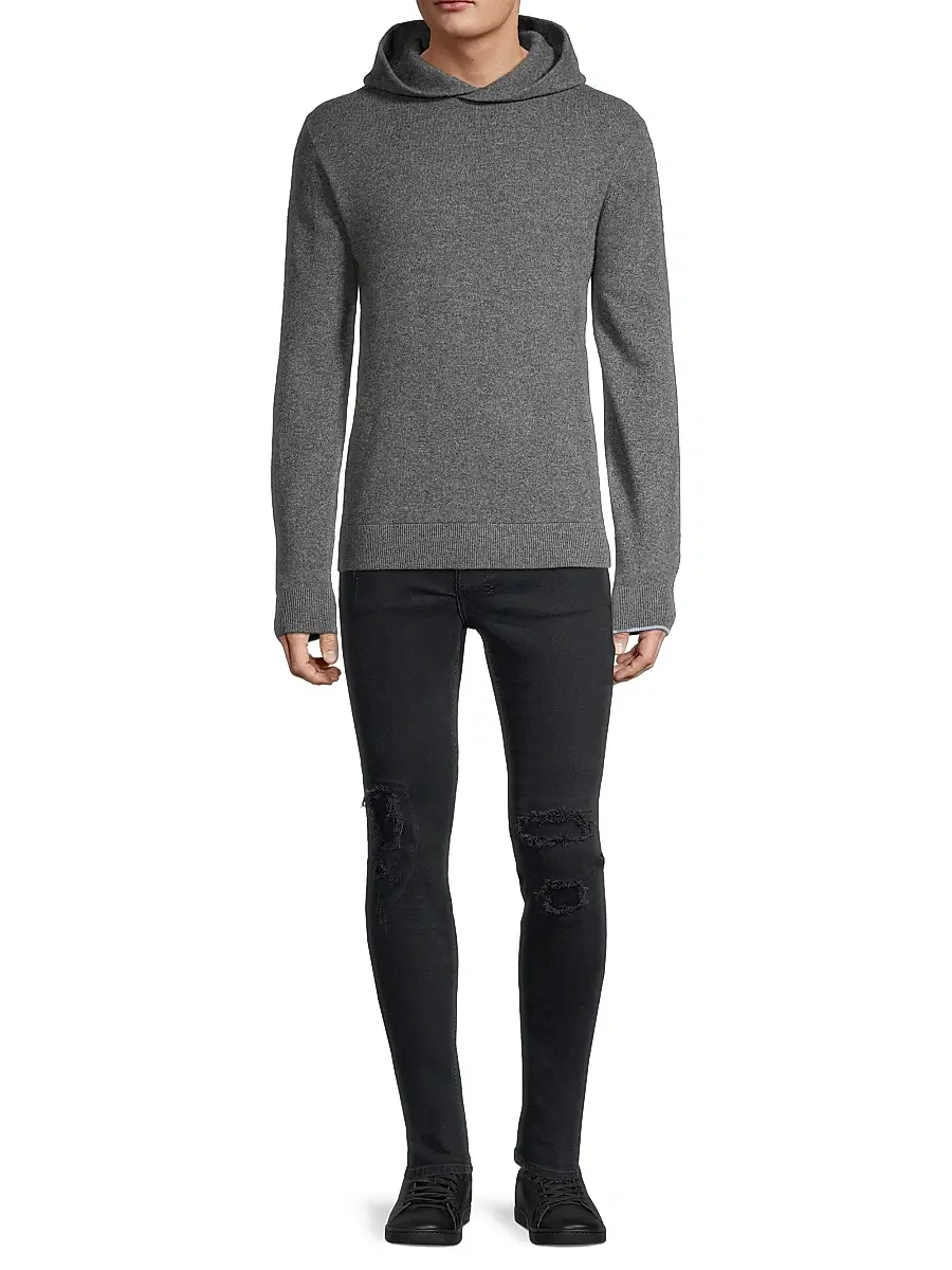 Greyson Men's Koko Wool & Cashmere Hoodie - Dark Grey | Thumbnail 2