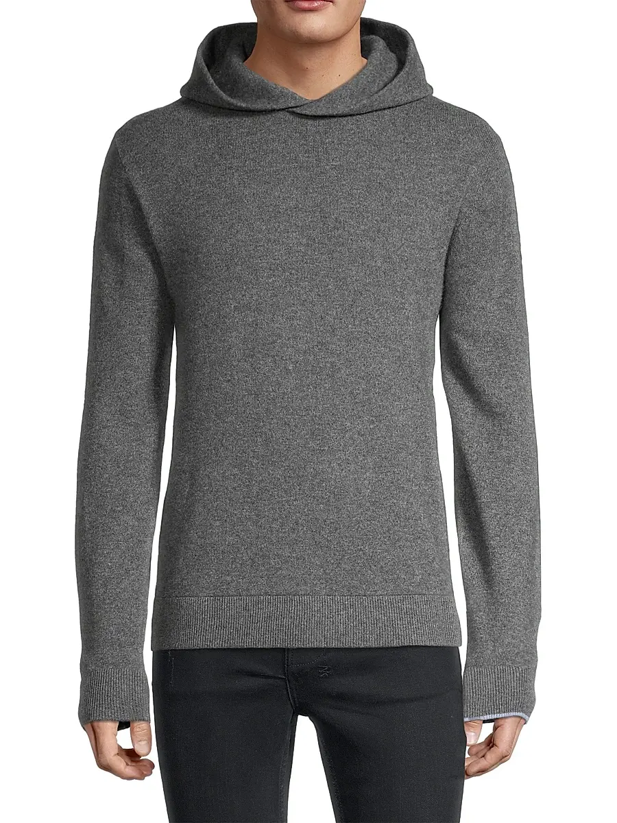 Greyson Men's Koko Wool & Cashmere Hoodie - Dark Grey | Thumbnail 3