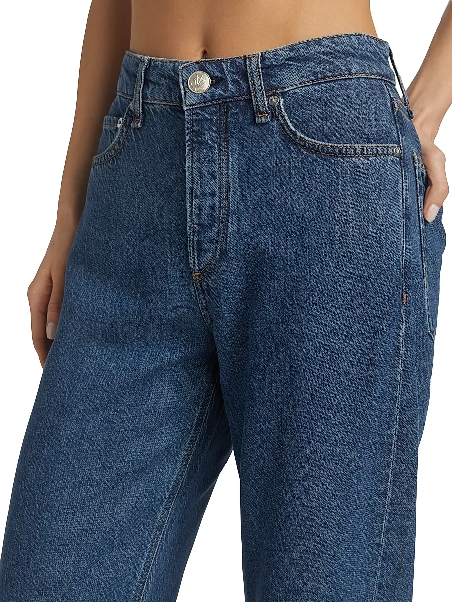 rag & bone Women's Logan Mid-Rise Featherweight Wide-Leg Jeans | Thumbnail 6