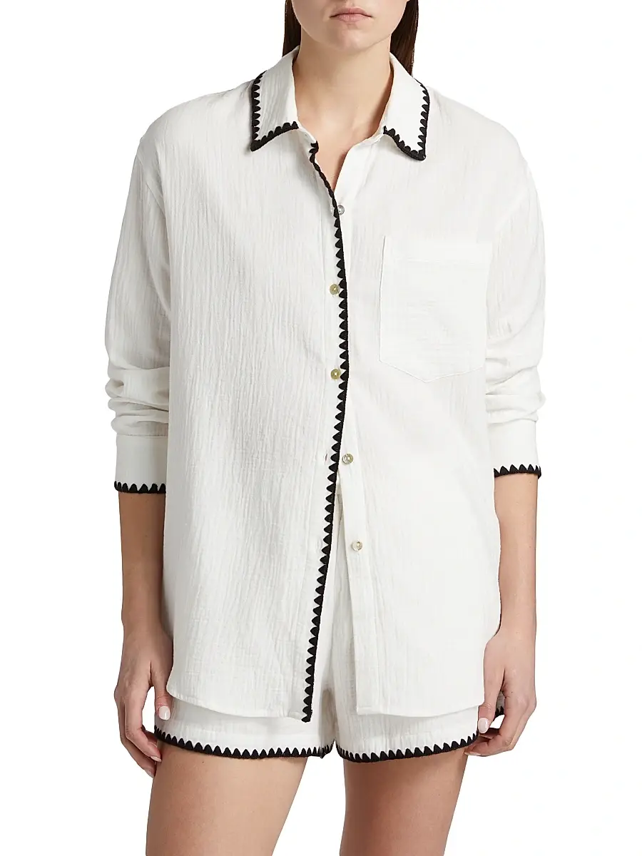 RAILS Women's Idania Contrast-Piped Cotton Shirt | Thumbnail 3 RAILS Women's Idania Contrast-Piped Cotton Shirt | Thumbnail 3