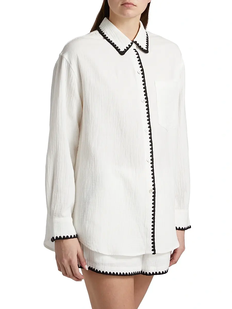 RAILS Women's Idania Contrast-Piped Cotton Shirt | Thumbnail 4 RAILS Women's Idania Contrast-Piped Cotton Shirt | Thumbnail 4