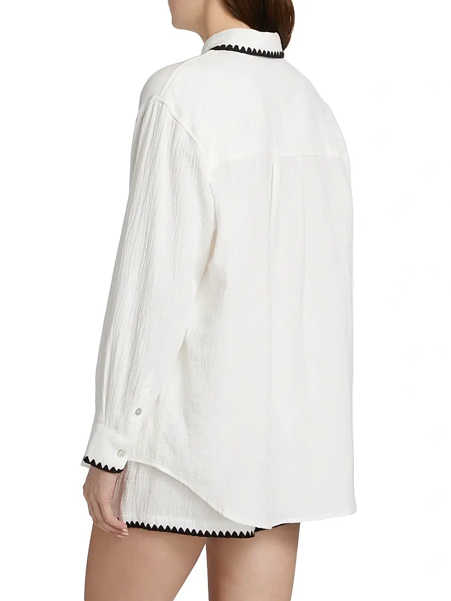 RAILS Women's Idania Contrast-Piped Cotton Shirt | Thumbnail 5 RAILS Women's Idania Contrast-Piped Cotton Shirt | Thumbnail 5