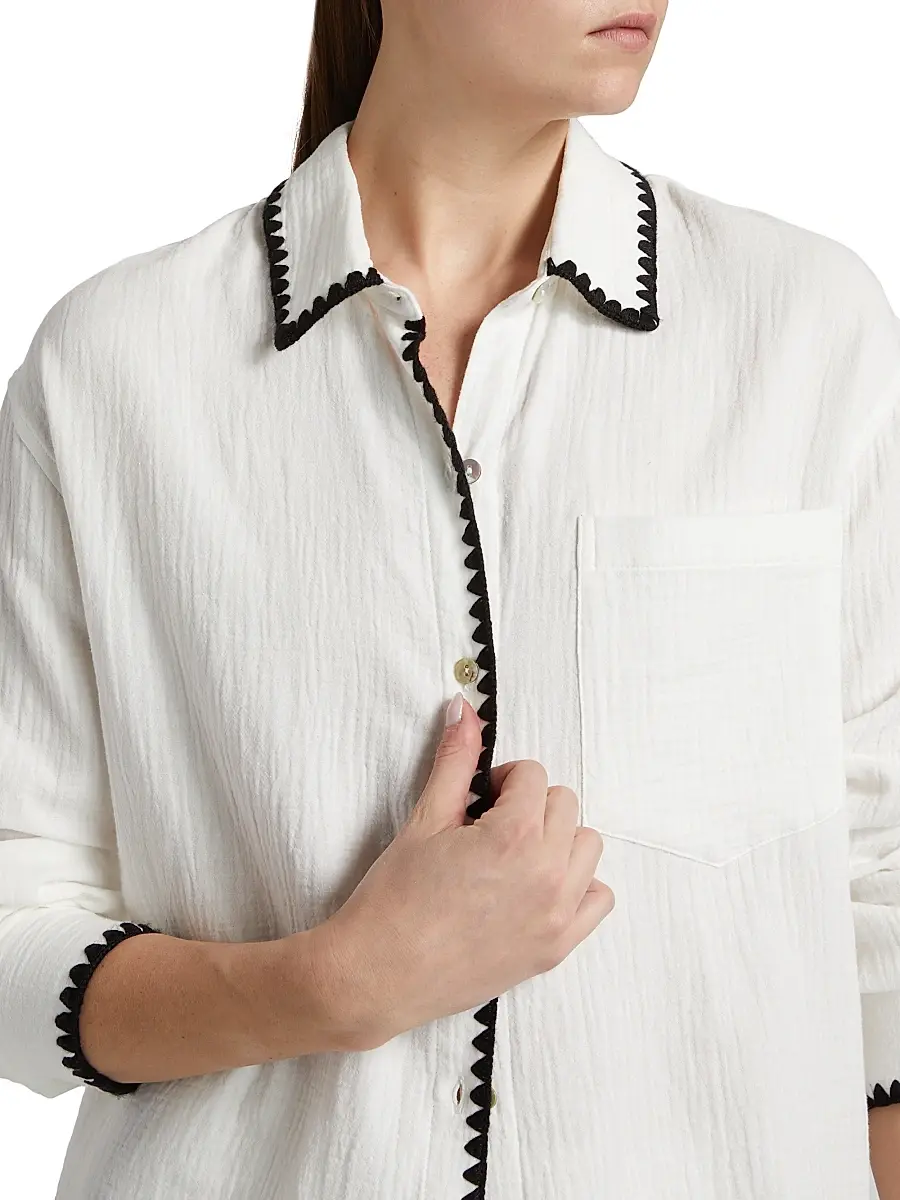 RAILS Women's Idania Contrast-Piped Cotton Shirt | Thumbnail 6 RAILS Women's Idania Contrast-Piped Cotton Shirt | Thumbnail 6