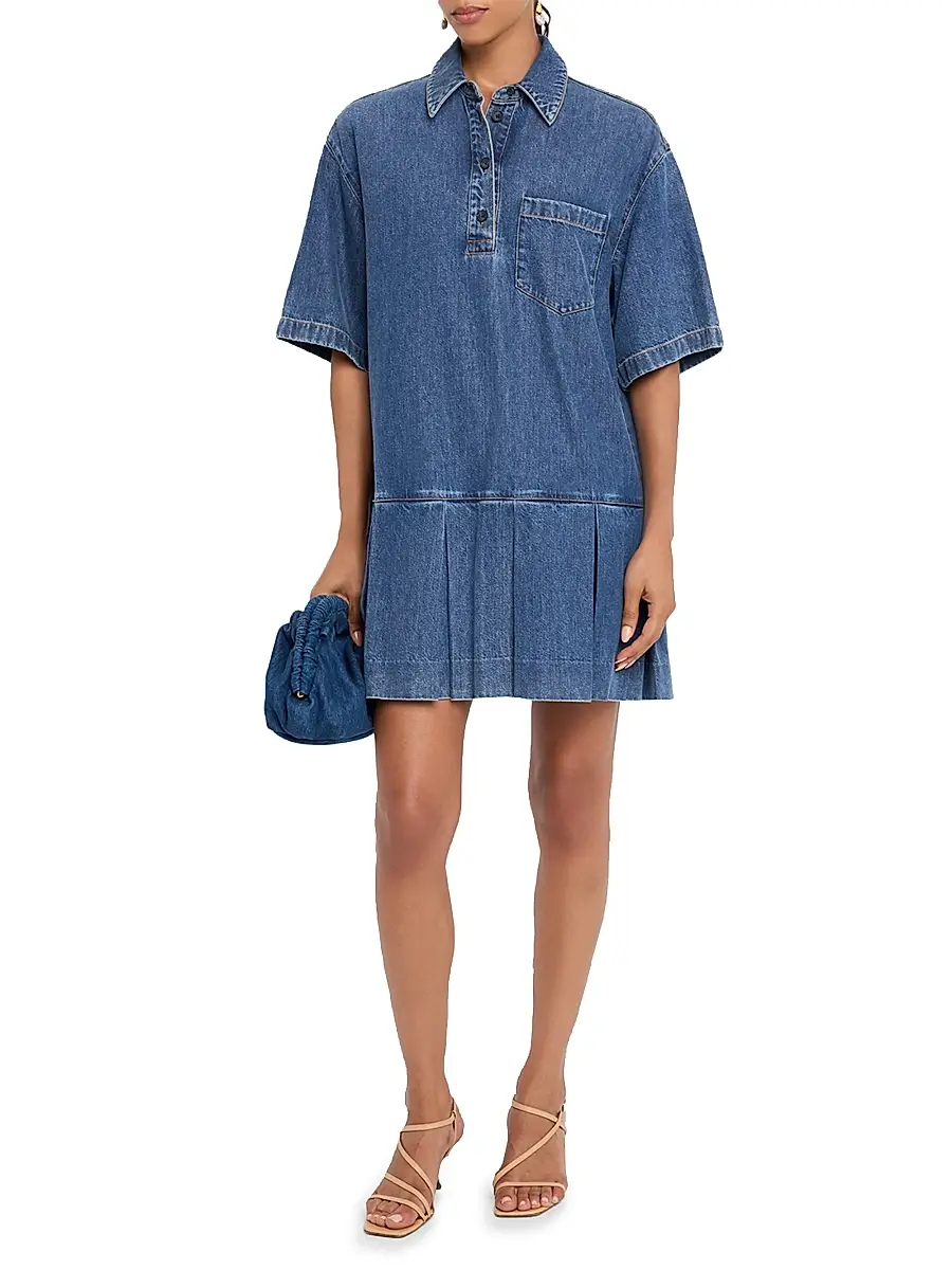 Frame Women's The Tennis Denim Minidress | Thumbnail 3 Frame Women's The Tennis Denim Minidress | Thumbnail 3