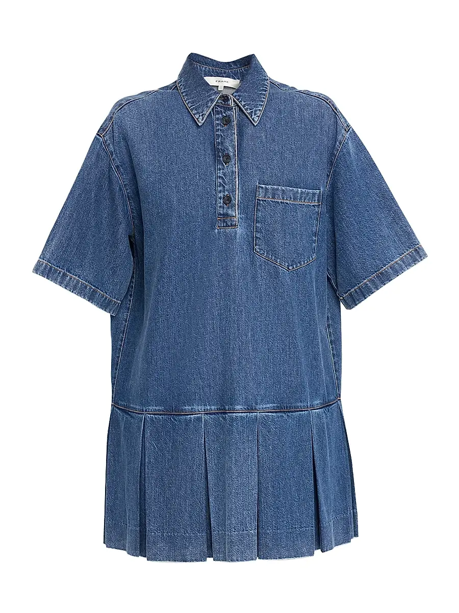 Frame Women's The Tennis Denim Minidress - Blue - Size XL | Image 1 Frame Women's The Tennis Denim Minidress - Blue - Size XL | Image 1