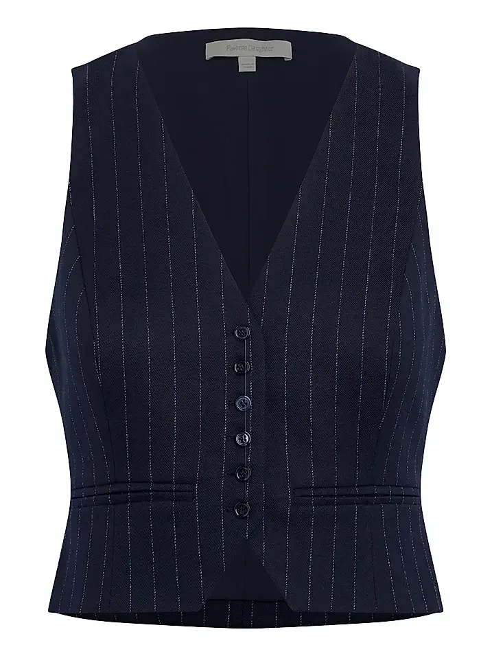 Women's The Favorite Pinstriped Crop Vest Women's The Favorite Pinstriped Crop Vest