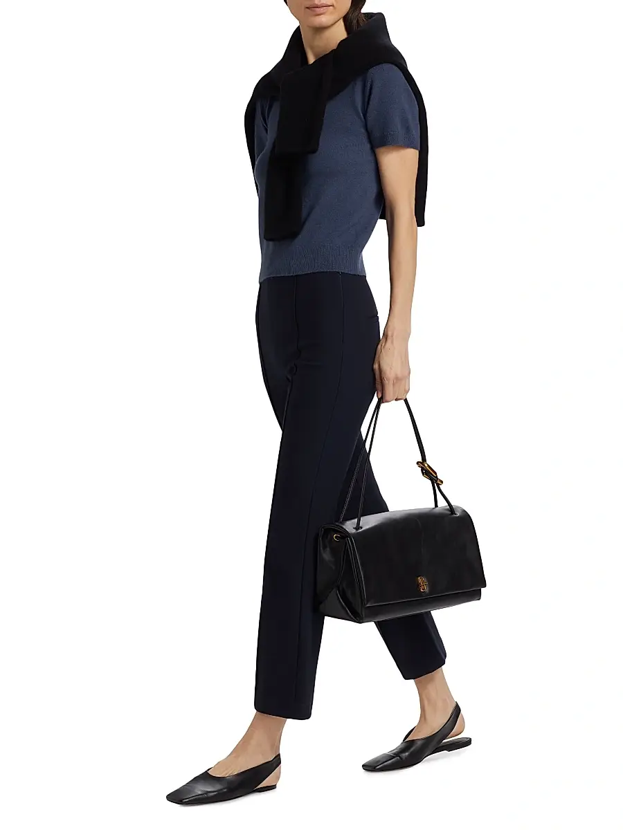 Vince Women's Mid-Rise Pintuck Crop Flare Pants | Thumbnail 2 Vince Women's Mid-Rise Pintuck Crop Flare Pants | Thumbnail 2