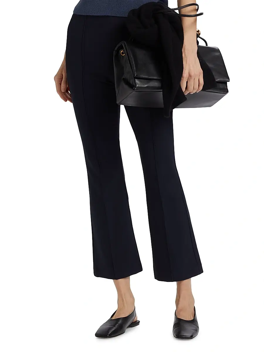 Vince Women's Mid-Rise Pintuck Crop Flare Pants | Thumbnail 3 Vince Women's Mid-Rise Pintuck Crop Flare Pants | Thumbnail 3