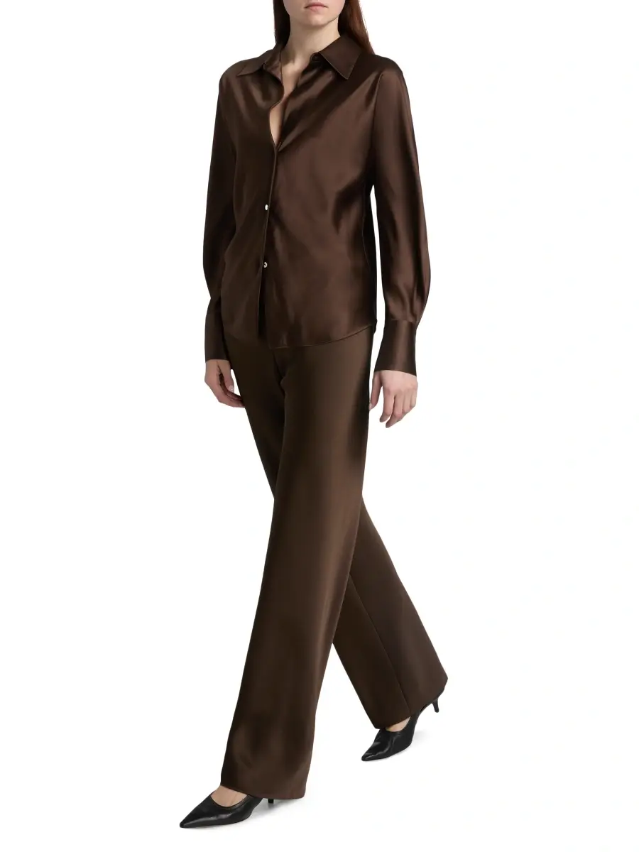 Vince Women's Silk Long-Sleeve Blouse | Thumbnail 2 Vince Women's Silk Long-Sleeve Blouse | Thumbnail 2