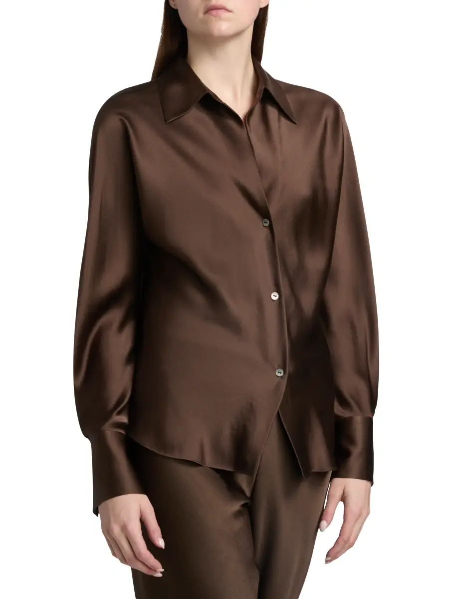 Vince Women's Silk Long-Sleeve Blouse | Thumbnail 4 Vince Women's Silk Long-Sleeve Blouse | Thumbnail 4