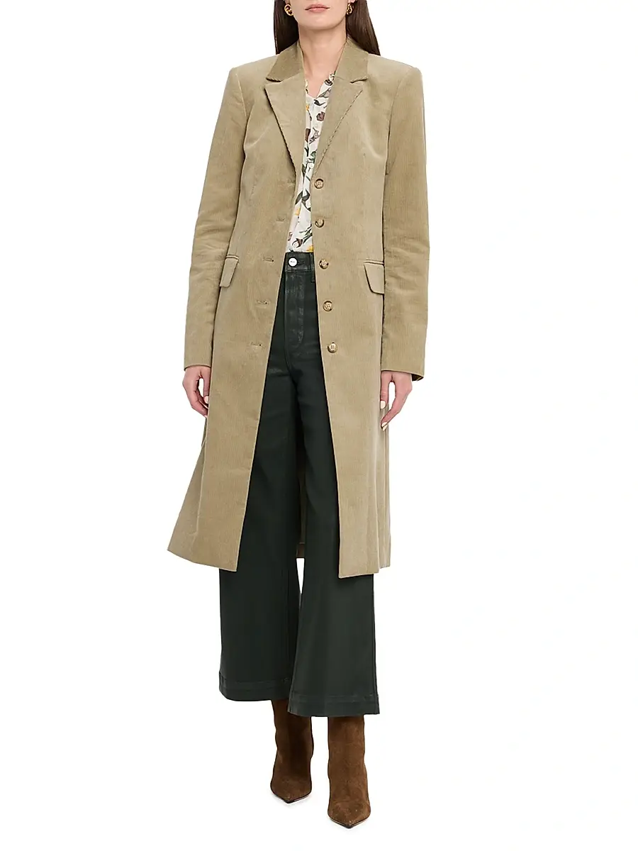 PAIGE Women's Trexi Long Corduroy Coat | Thumbnail 2