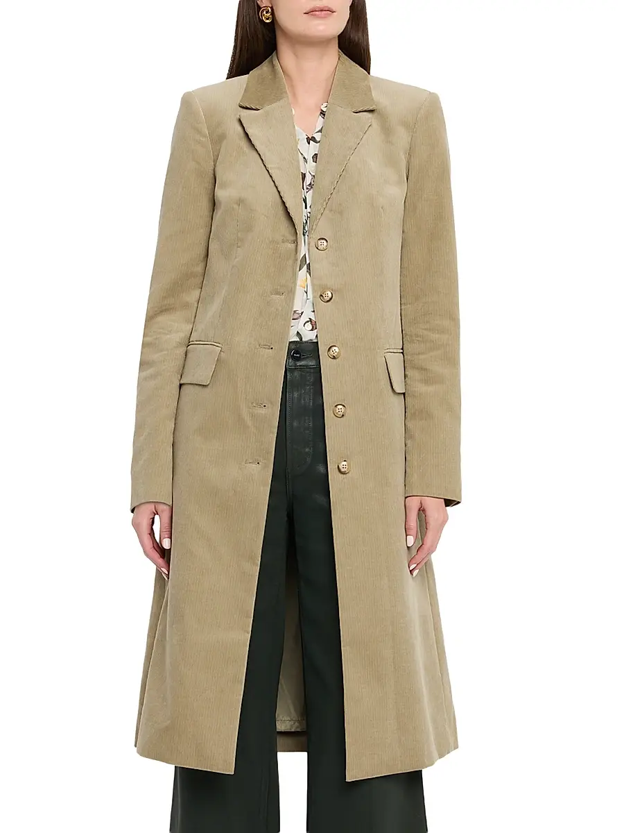 PAIGE Women's Trexi Long Corduroy Coat | Thumbnail 3