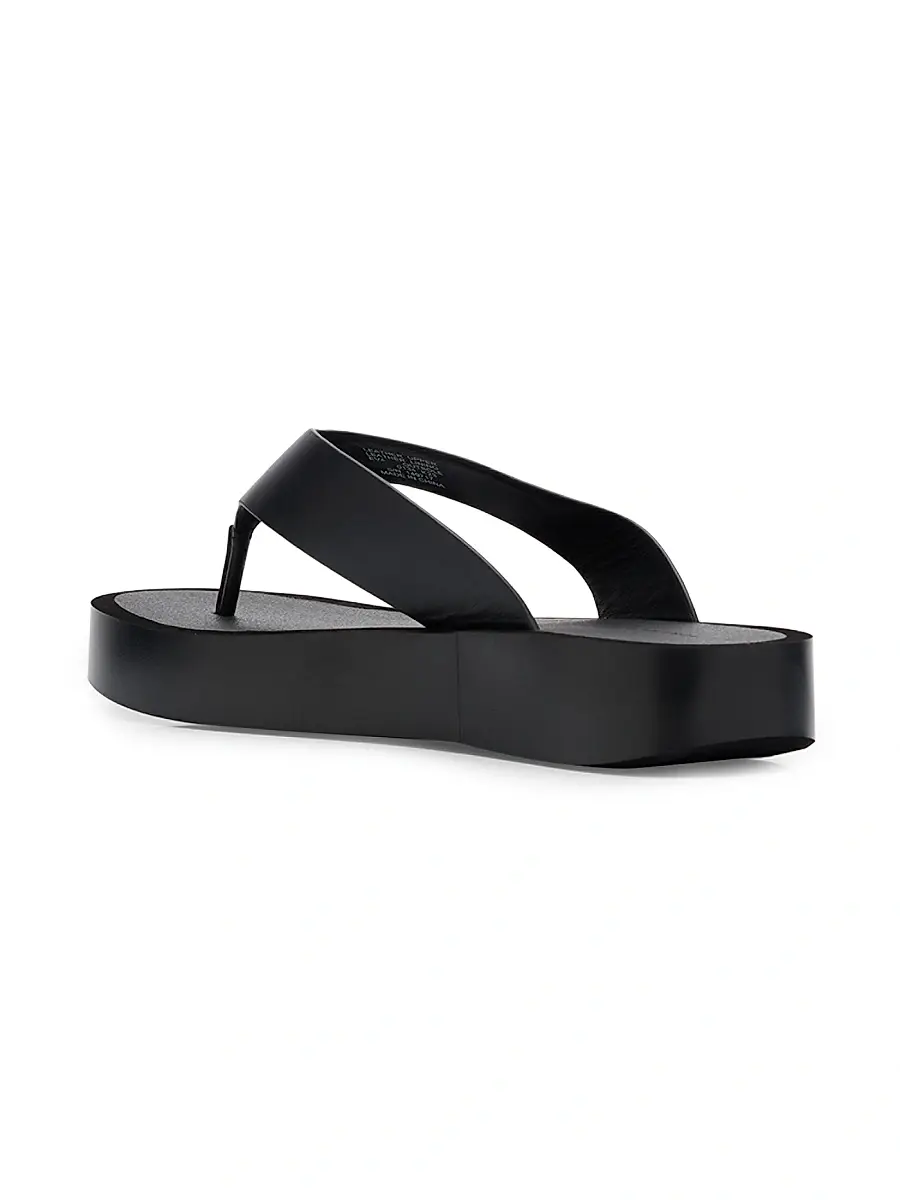 Tory Burch Women's Logo-Medallion Leather Platform Flip-Flops | Thumbnail 4 Tory Burch Women's Logo-Medallion Leather Platform Flip-Flops | Thumbnail 4