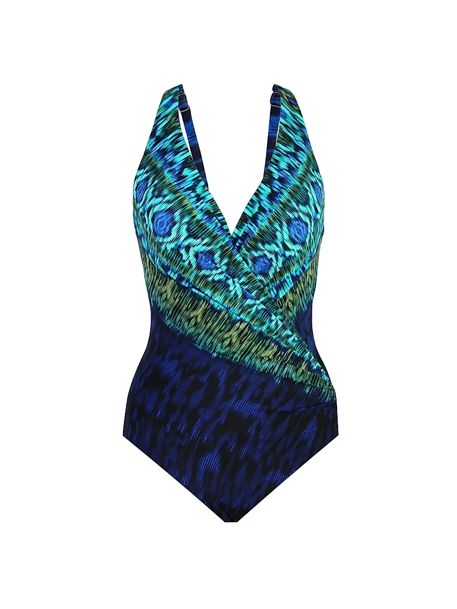Miraclesuit Swim Women's Alhambra Wrapsody One-Piece Swimsuit - Blue Multi - Size 10 | Image 1 Miraclesuit Swim Women's Alhambra Wrapsody One-Piece Swimsuit - Blue Multi - Size 10 | Image 1