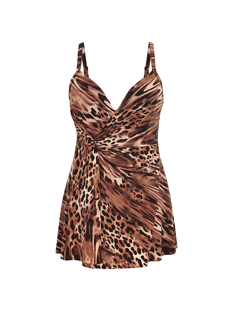 Miraclesuit Swim Women's Ocicat Adora Swim Dress - Black Multi - Size 8 | Image 1 Miraclesuit Swim Women's Ocicat Adora Swim Dress - Black Multi - Size 8 | Image 1