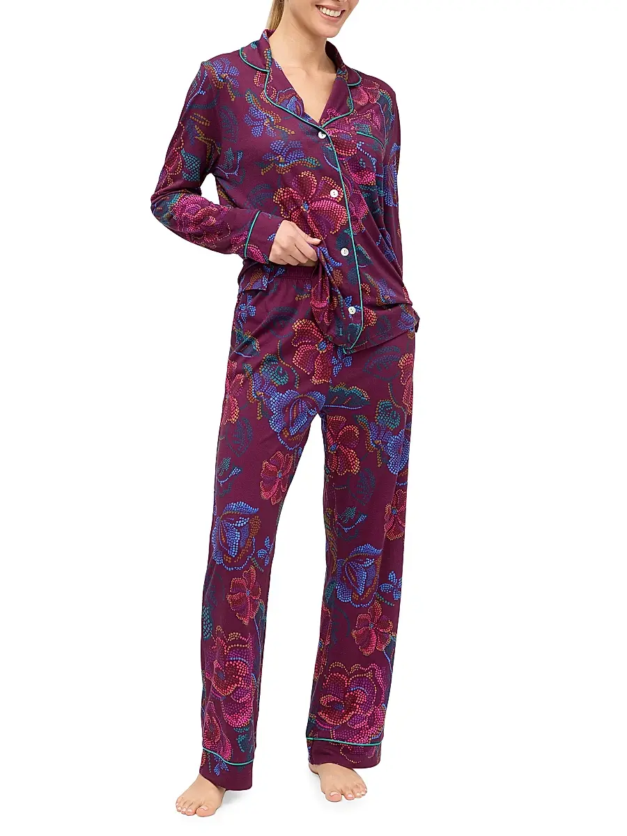 Johnny Was Women's Carly Floral-Print Cotton-Blend Pajamas | Thumbnail 3