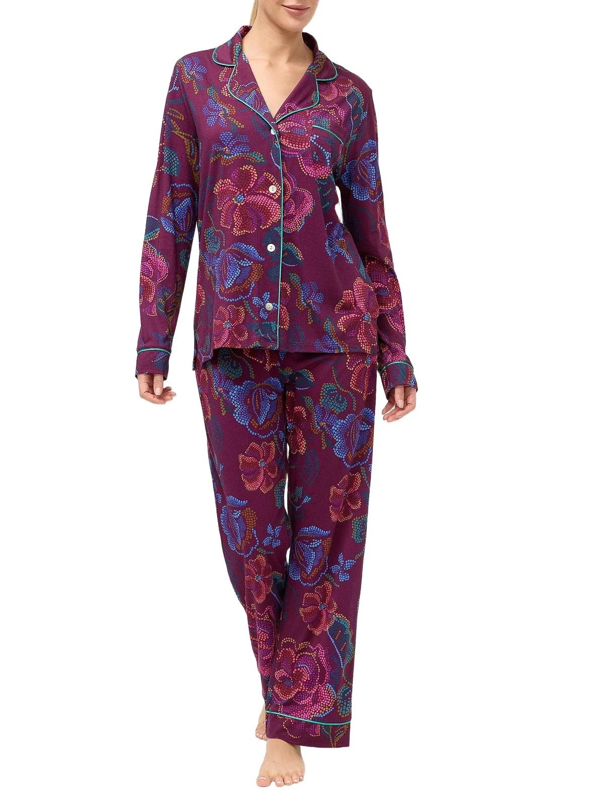 Women's Carly Floral-Print Cotton-Blend Pajamas Women's Carly Floral-Print Cotton-Blend Pajamas
