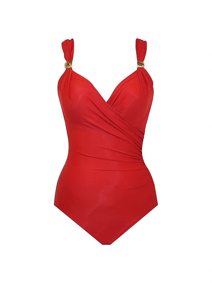 Miraclesuit Swim Women's Razzle Dazzle Siren One-Piece Swimsuit - Cayenne - Size 6 | Image 1 Miraclesuit Swim Women's Razzle Dazzle Siren One-Piece Swimsuit - Cayenne - Size 6 | Image 1