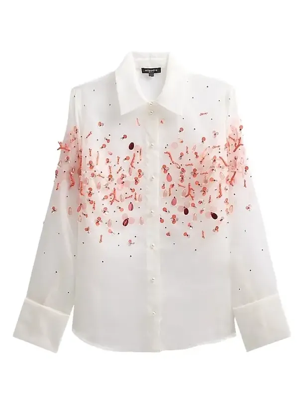 Women's Ivee Embellished Organza Blouse Women's Ivee Embellished Organza Blouse