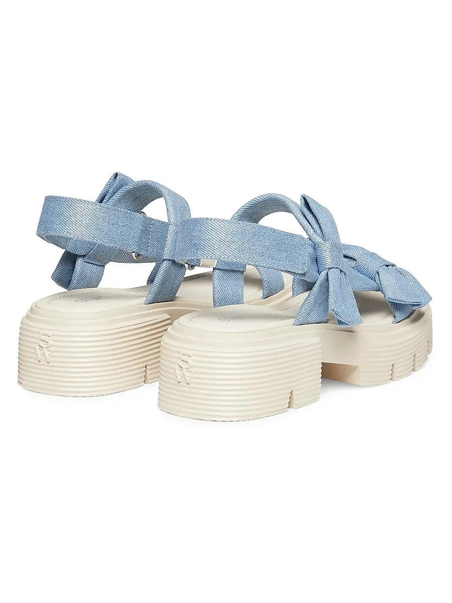 Stuart Weitzman Women's Nolita Metallic Denim Sandals | Thumbnail 3 Stuart Weitzman Women's Nolita Metallic Denim Sandals | Thumbnail 3