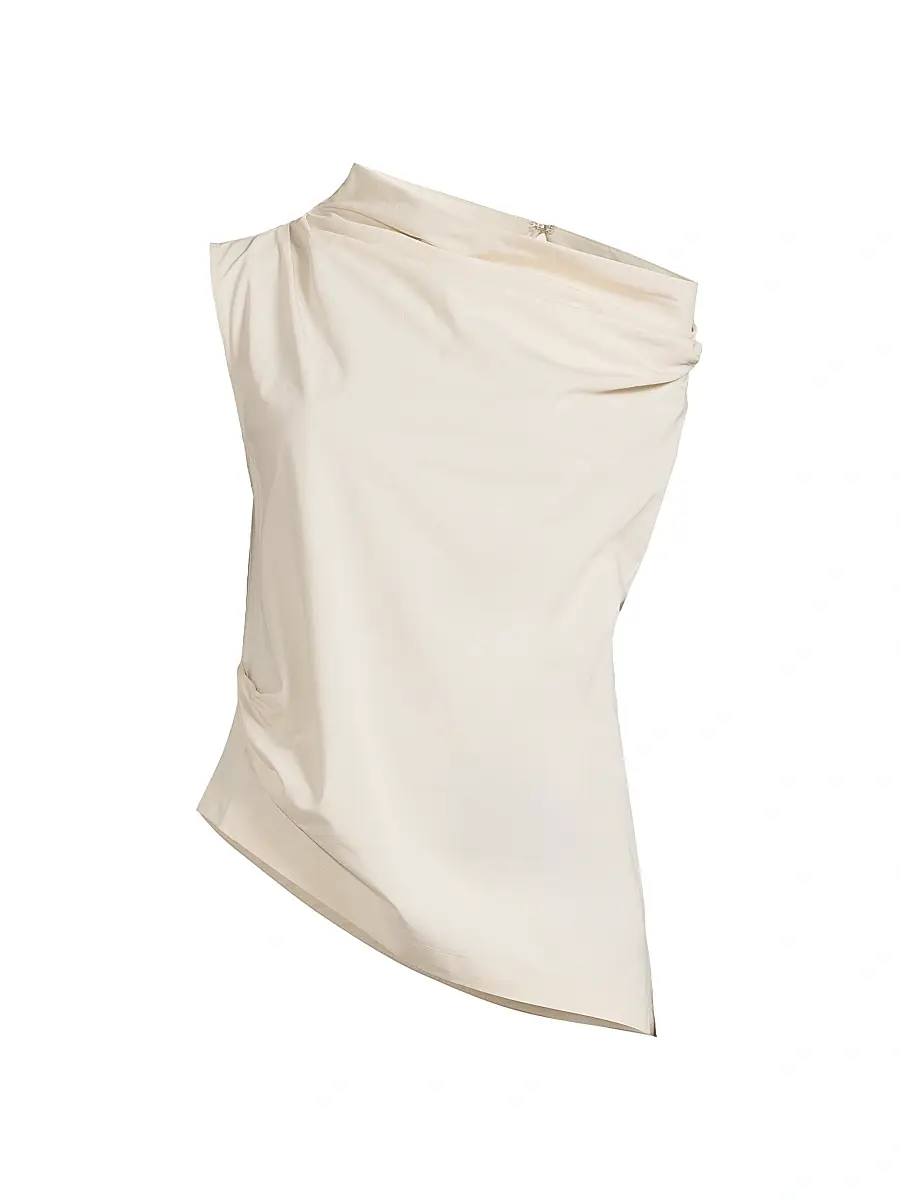 Natori Women's Asymmetric Funnelneck Top - Ivory - Size 2 | Image 1 Natori Women's Asymmetric Funnelneck Top - Ivory - Size 2 | Image 1