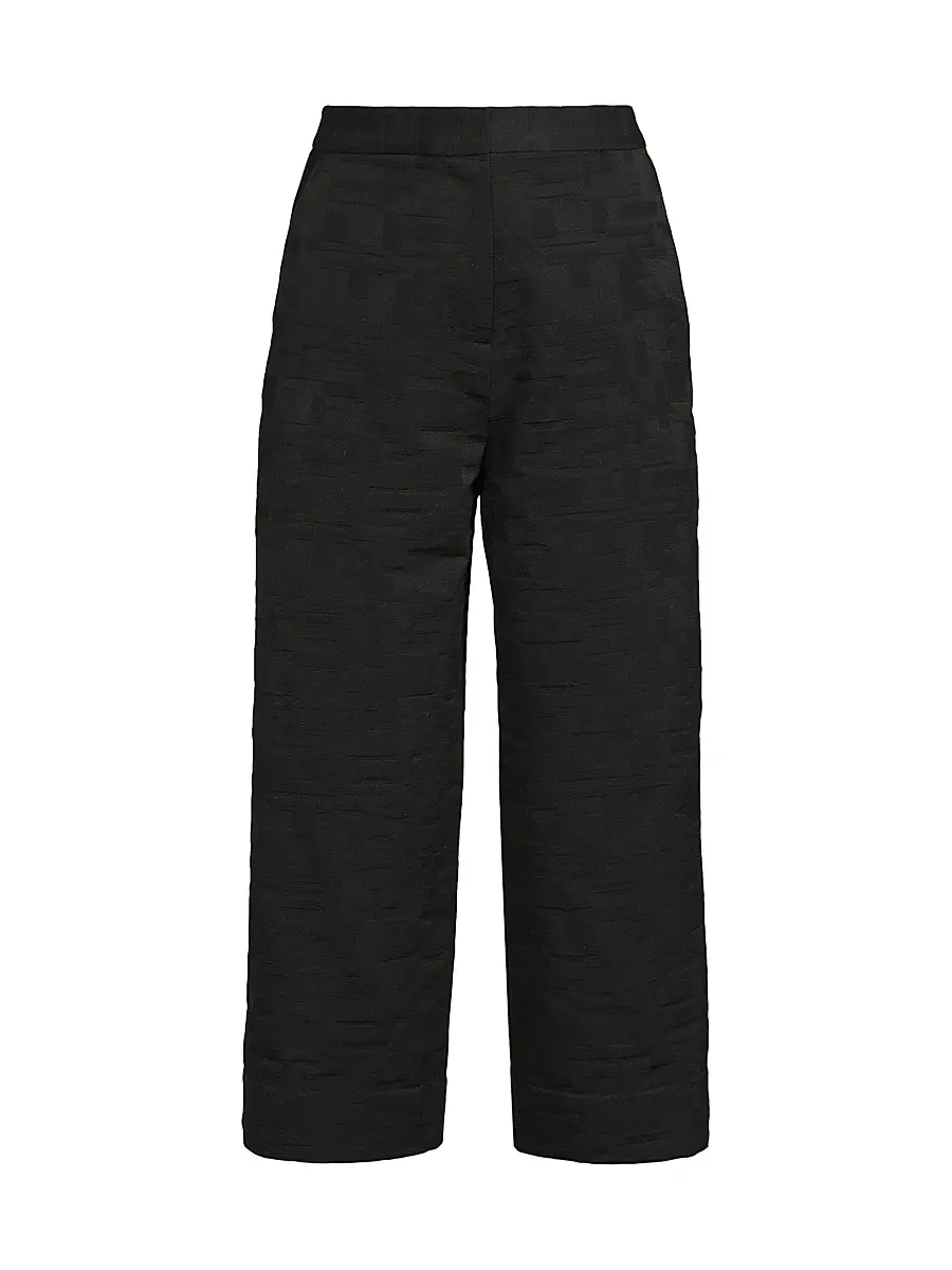 Natori Women's Jacquard Wide-Leg Crop Pants - Black - Size 8 | Image 1 Natori Women's Jacquard Wide-Leg Crop Pants - Black - Size 8 | Image 1