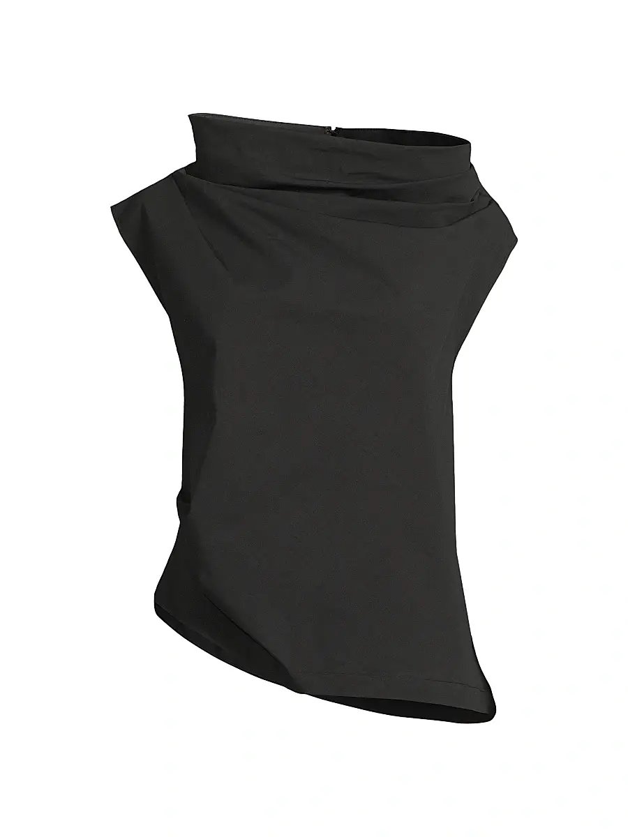 Natori Women's Asymmetric Funnelneck Top - Black - Size 4 | Image 1 Natori Women's Asymmetric Funnelneck Top - Black - Size 4 | Image 1