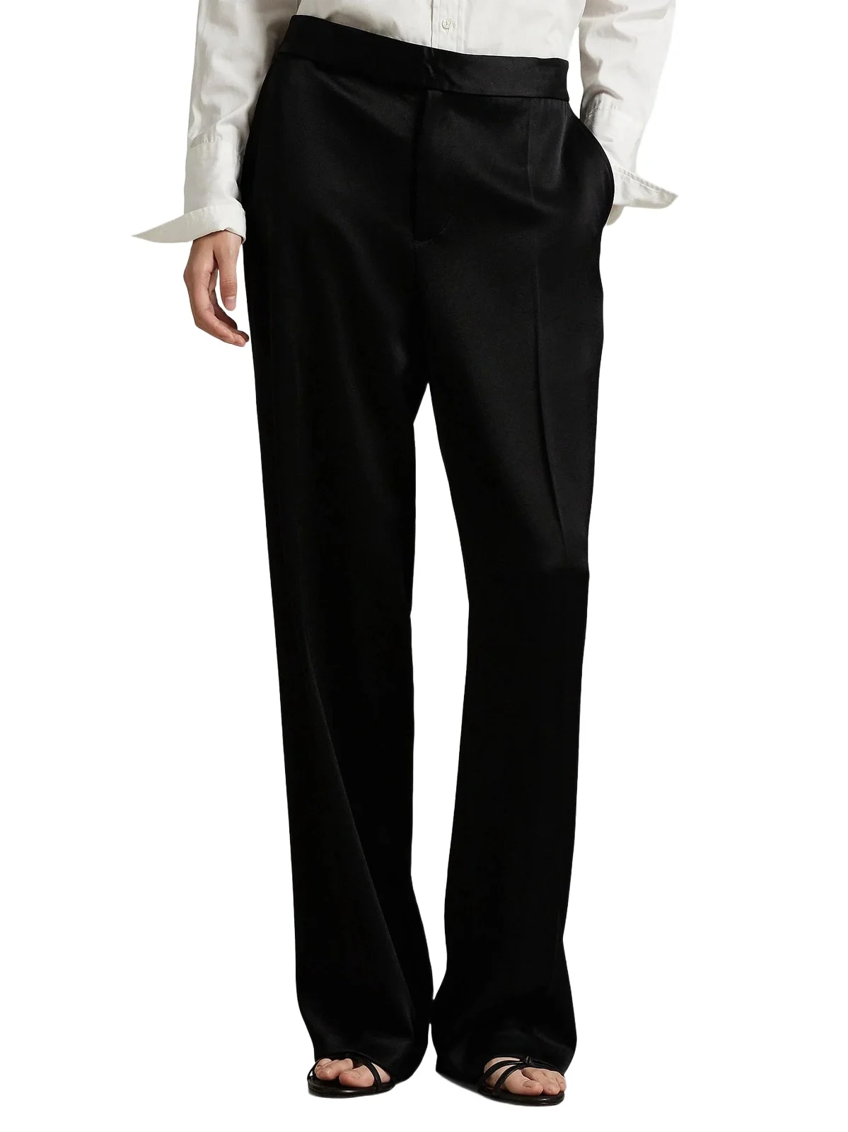 Ralph Lauren Collection Women's Crepe-Back Satin Straight-Fit Pants