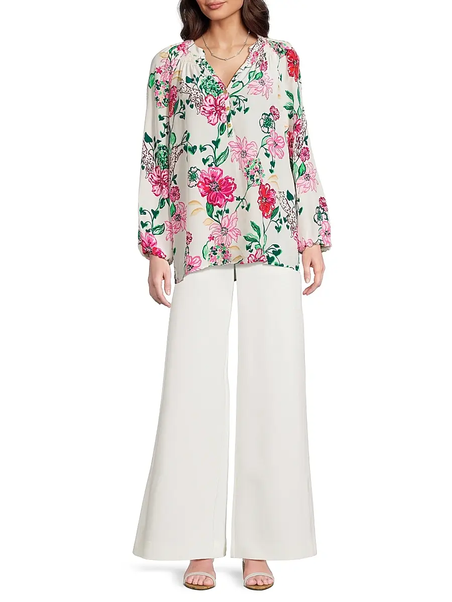 Lilly Pulitzer Women's Elsa Floral Silk Top | Thumbnail 2 Lilly Pulitzer Women's Elsa Floral Silk Top | Thumbnail 2