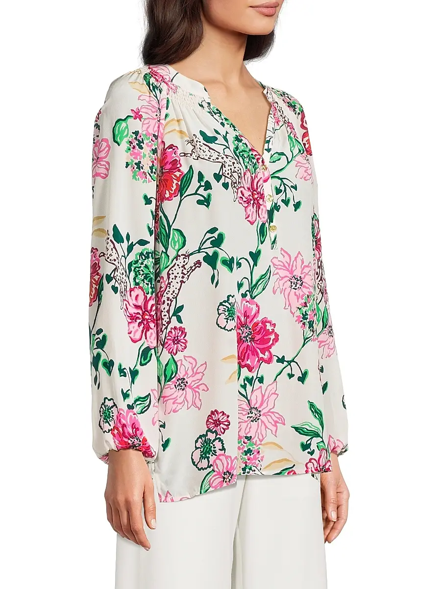 Lilly Pulitzer Women's Elsa Floral Silk Top | Thumbnail 4 Lilly Pulitzer Women's Elsa Floral Silk Top | Thumbnail 4