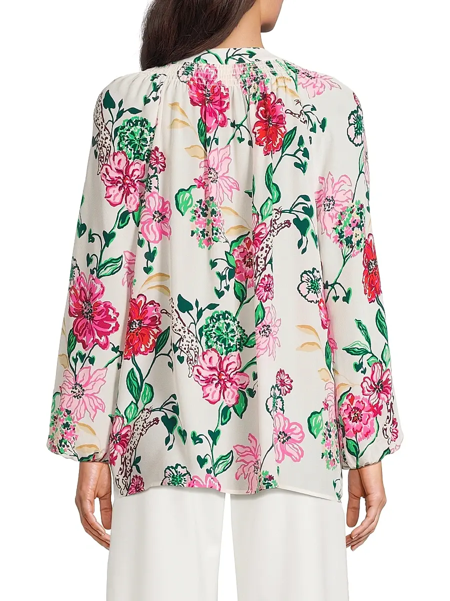 Lilly Pulitzer Women's Elsa Floral Silk Top | Thumbnail 5 Lilly Pulitzer Women's Elsa Floral Silk Top | Thumbnail 5