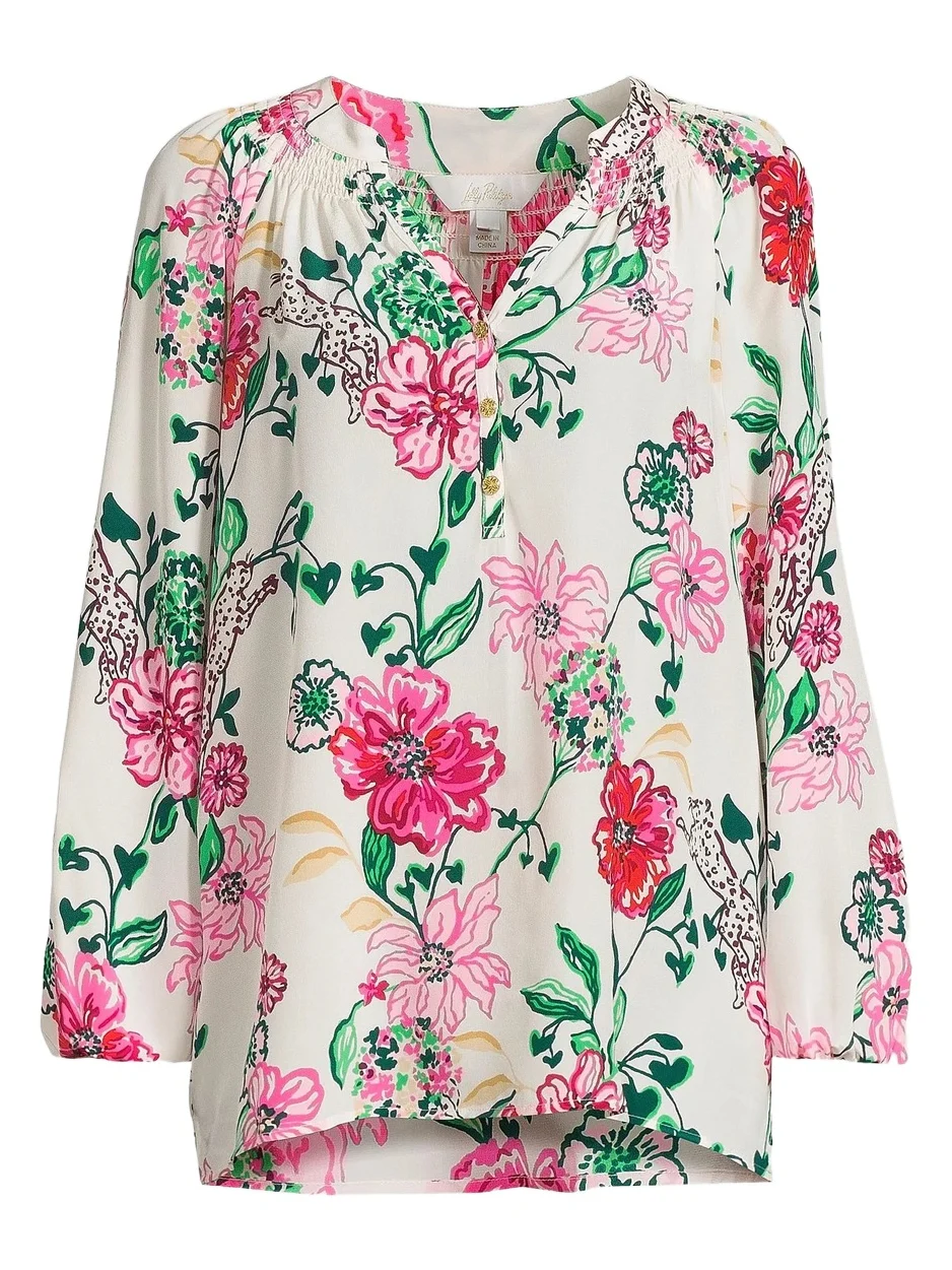 Women's Elsa Floral Silk Top Women's Elsa Floral Silk Top