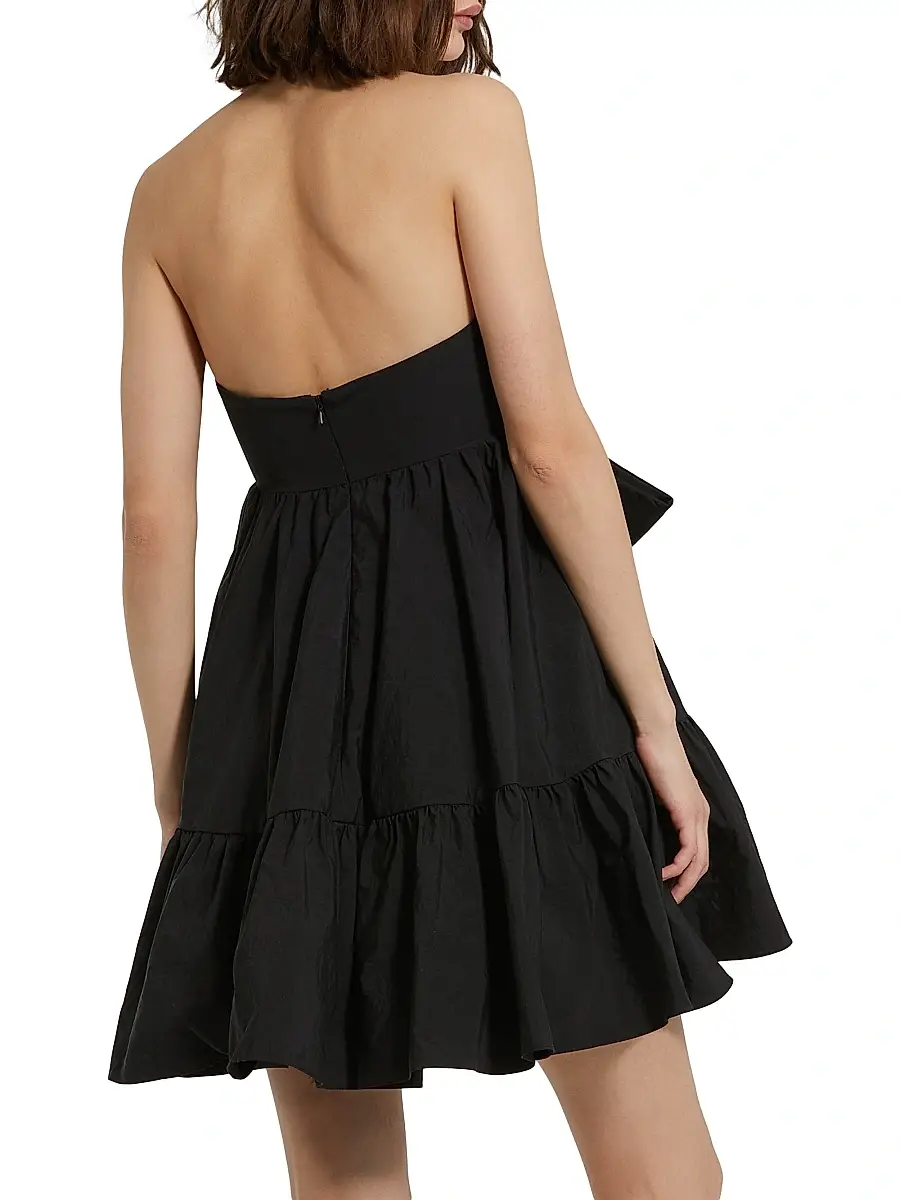 Mac Duggal Women's Faille Twist-Bow A-Line Minidress | Thumbnail 4