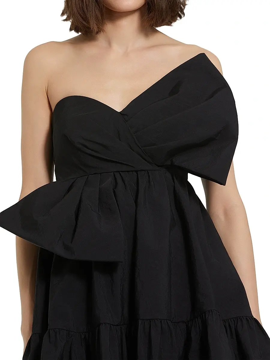 Mac Duggal Women's Faille Twist-Bow A-Line Minidress | Thumbnail 5