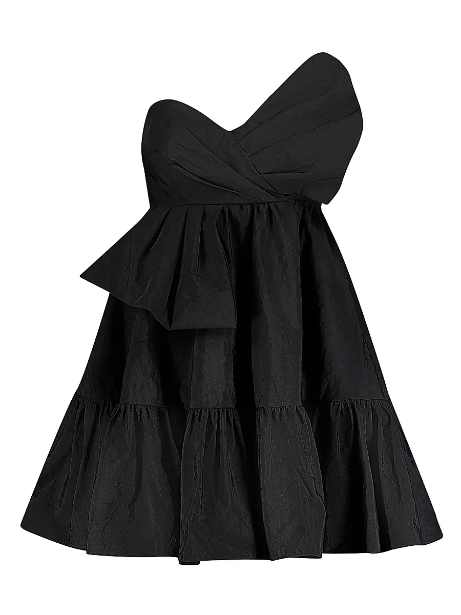 Mac Duggal Women's Faille Twist-Bow A-Line Minidress