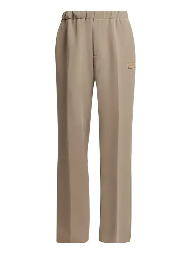 Men's Elasticized Waistband Satin Wide-Leg Track Pants