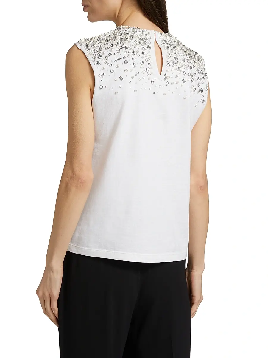 Alice + Olivia Women's Micah Embellished Muscle Tank Top | Thumbnail 5